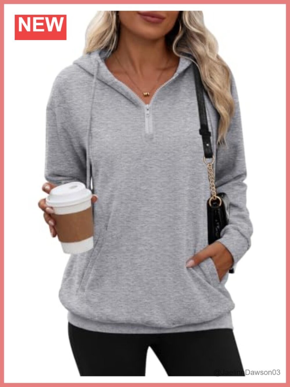 Oversized Half Zip Hoodie Women Loose Fit Sweatshirt with Pockets
